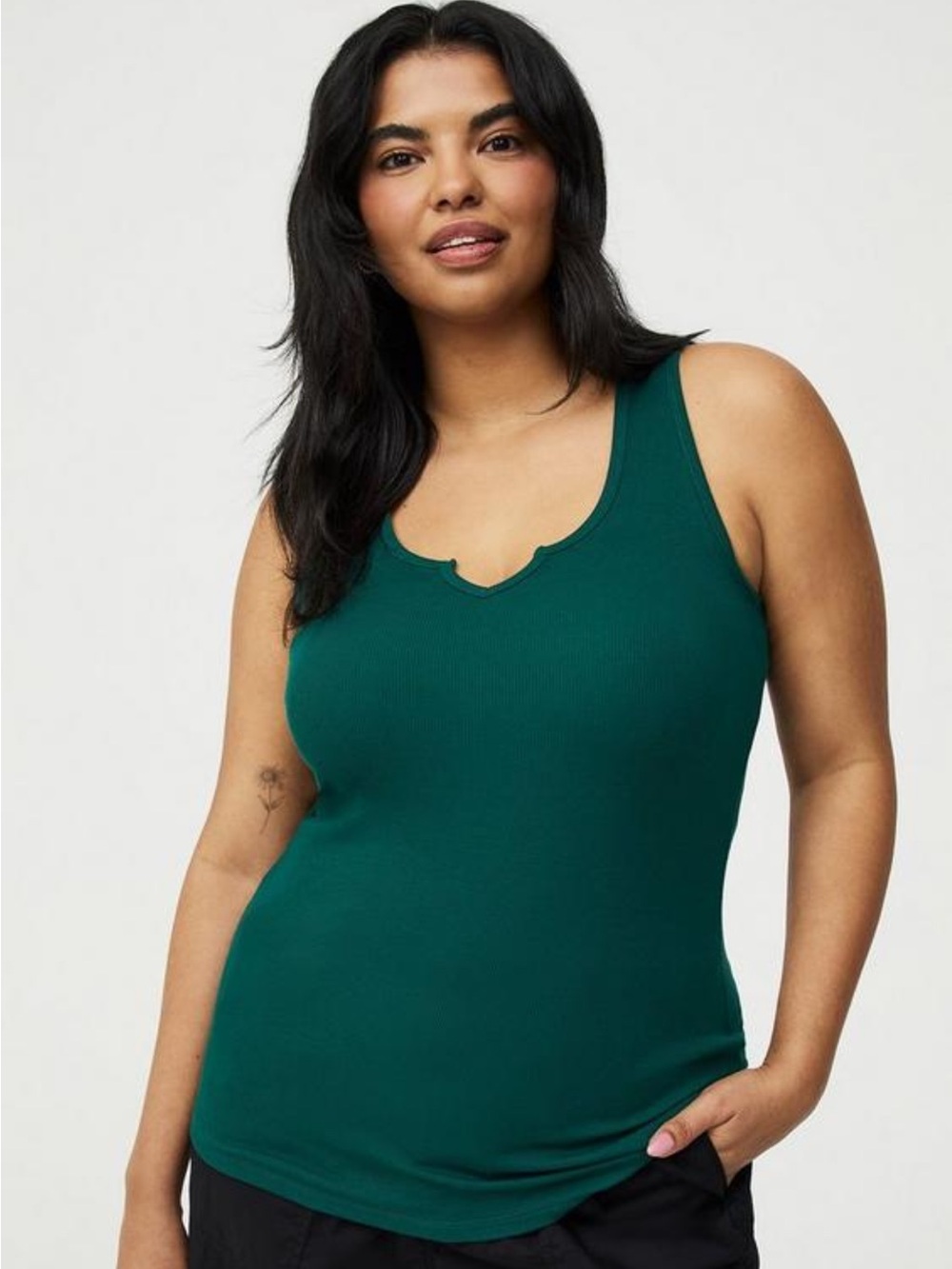 Torrid Cotton Modal Rib Notch Scoop Tank